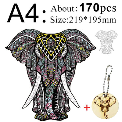 Puzzle Créatif GenialPuzzle Animal en Bois I Jouets Intelligents pour Ado et Adultes I Jouer en Famille