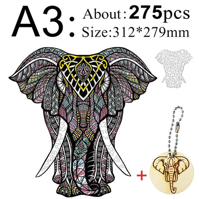 Puzzle Créatif GenialPuzzle Animal en Bois I Jouets Intelligents pour Ado et Adultes I Jouer en Famille