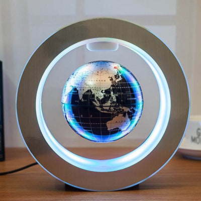 Round LED World Map Floating Globe Magnetic Levitation Light Anti Gravity Magic